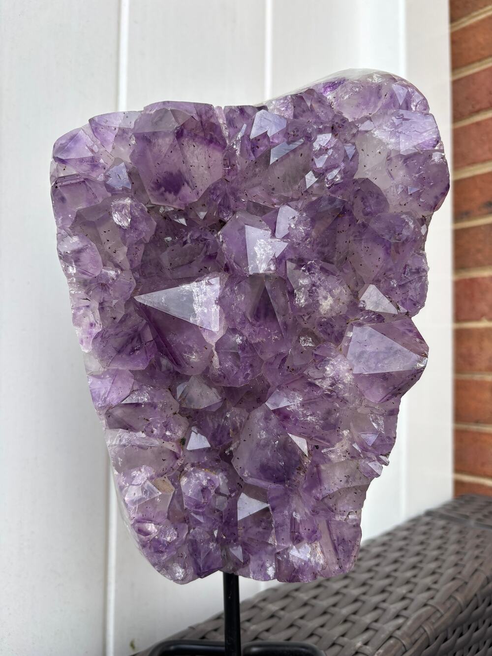 Large Brazilian Amethyst Crystal Cluster on Stand 15lb Natural Quartz Specimen